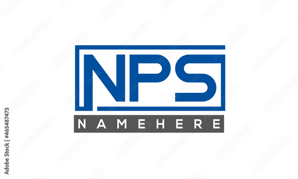 NPS Letters Logo With Rectangle Logo Vector NPS Letters Logo With Rectangle Logo Vector