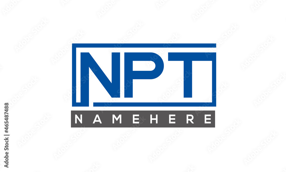 NPT Letters Logo With Rectangle Logo Vector NPT Letters Logo With Rectangle Logo Vector