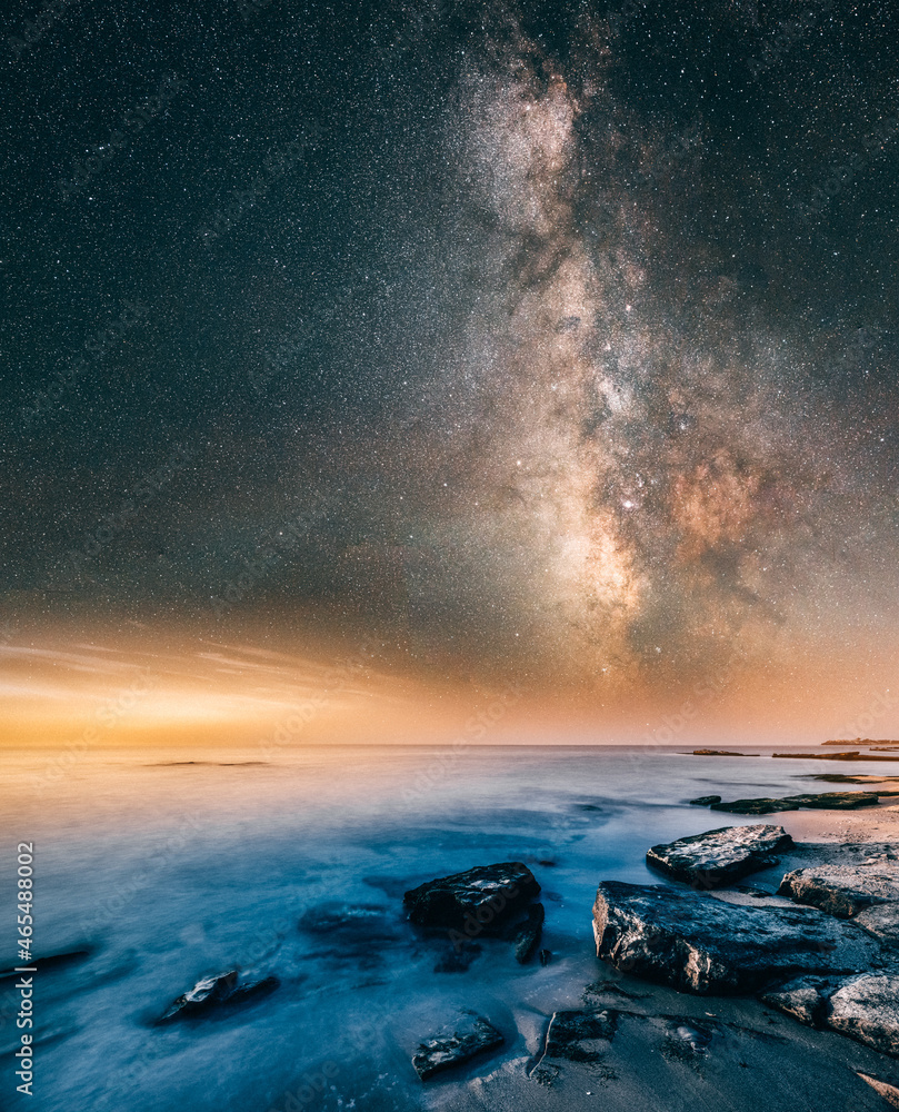 Milky Way Stars landscape by the sea