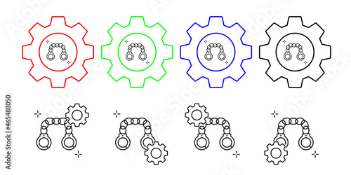 Handcuff, addictions vector icon in gear set illustration for ui and ux, website or mobile application