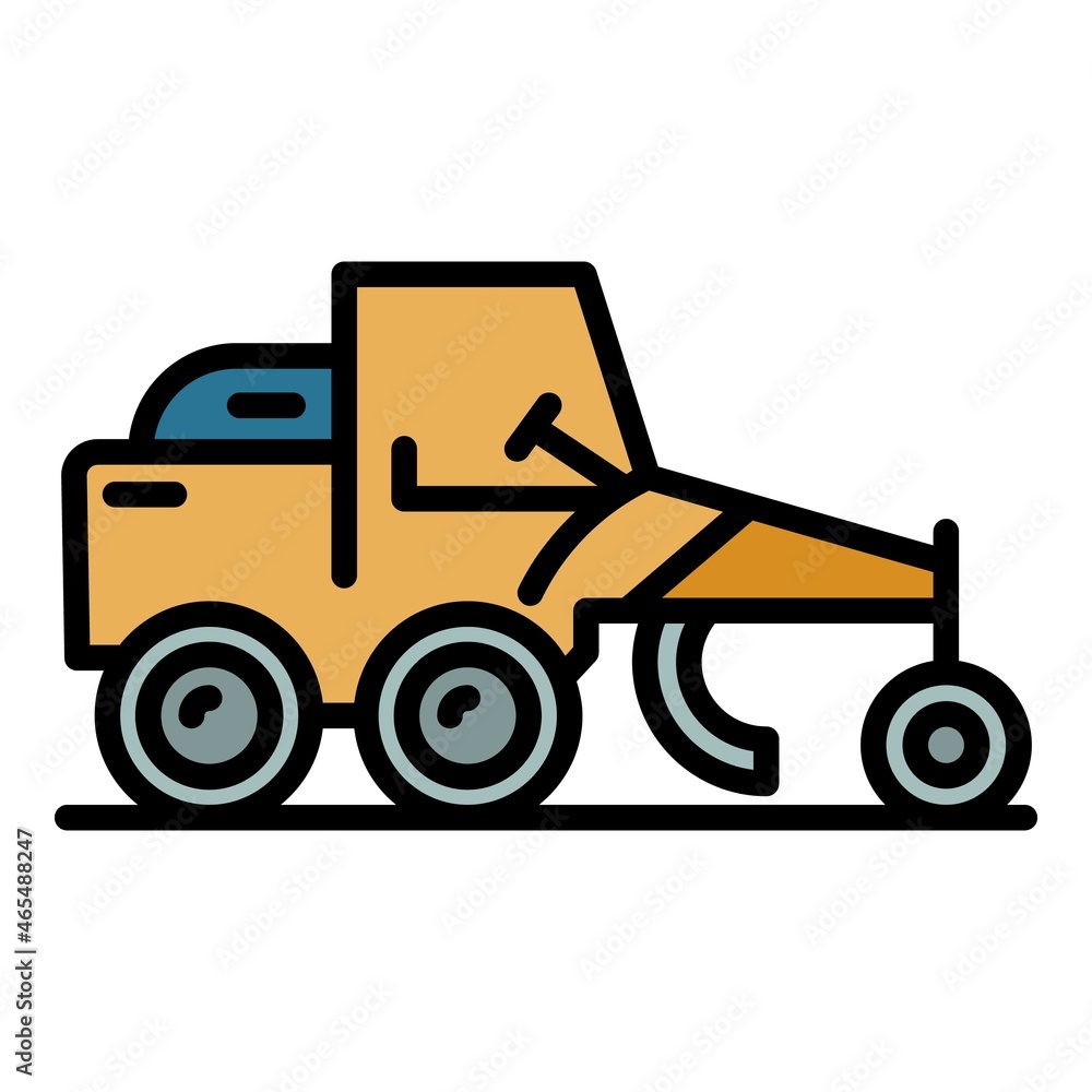 Grader machine utility icon. Outline grader machine utility vector icon color flat isolated Grader machine utility icon. Outline grader machine utility vector icon color flat isolated