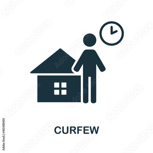 Curfew icon. Monochrome sign from lockdown collection. Creative Curfew icon illustration for web design, infographics and more photo