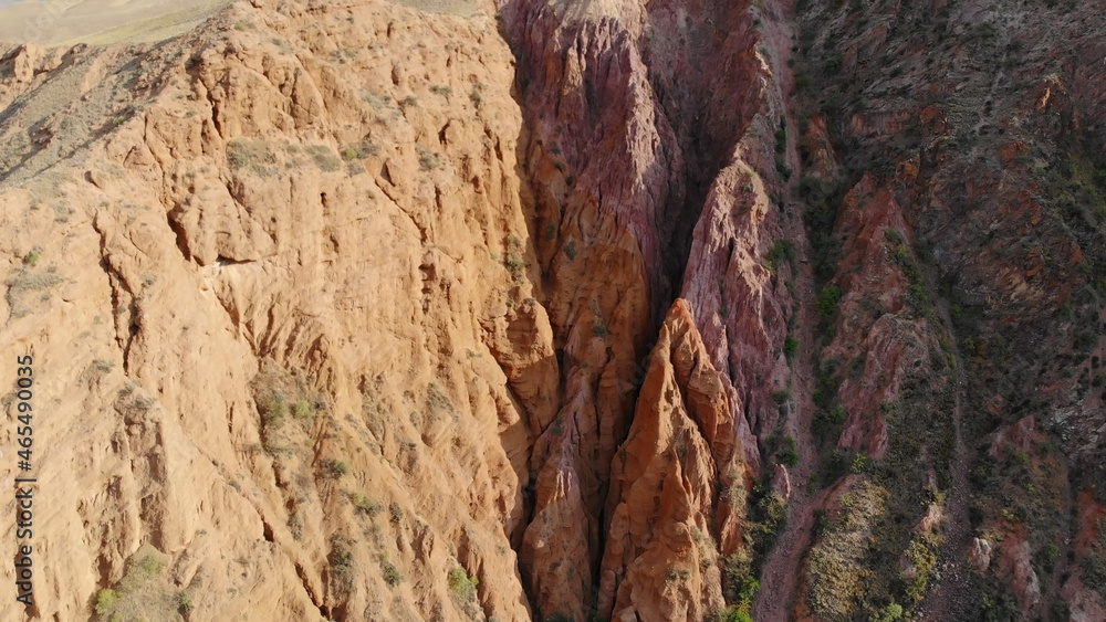 Kyrgyzstan. Mountain regions. Rocky cliffs.