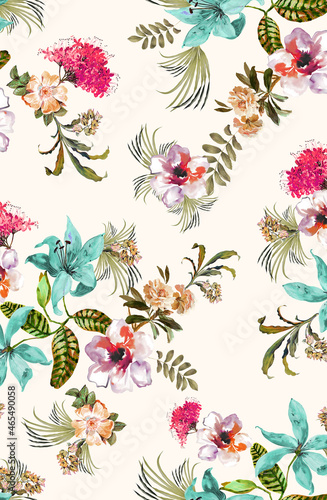 Seamless flowers pattern  floral print.