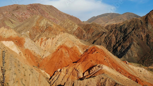 Mongolia. Gobi Desert. Rocky ridges of low mountains.