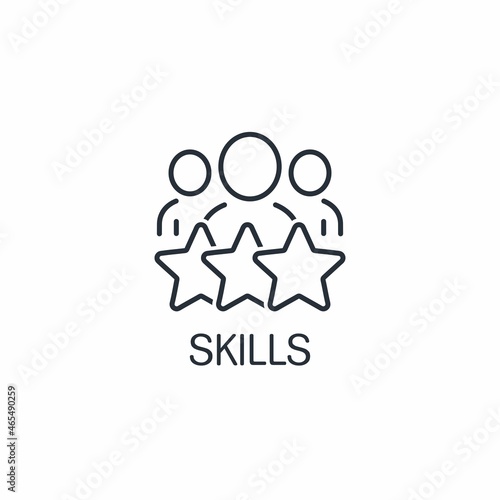 Social skills. Adaptation in society. Vector linear icon isolated on white background.