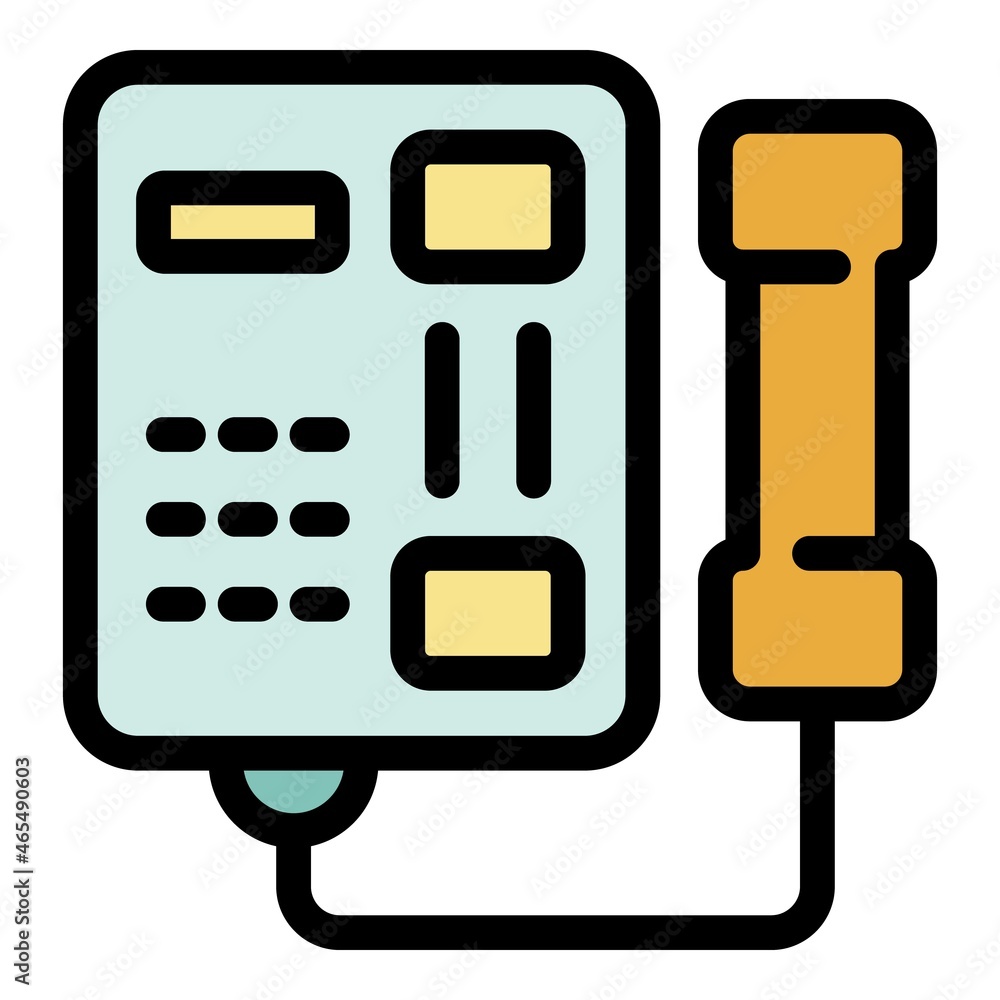 Hotel phone icon. Outline hotel phone vector icon color flat isolated Hotel phone icon. Outline hotel phone vector icon color flat isolated