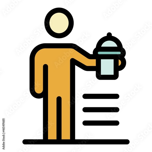 Hotel crew icon. Outline hotel crew vector icon color flat isolated