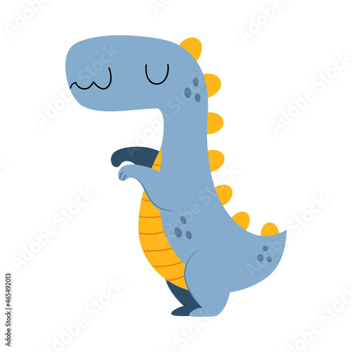 Stuffed Blue Dinosaur Animal as Kids Toy Vector Illustration