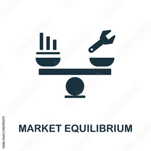 Market Equilibrium icon. Monochrome sign from market economy collection. Creative Market Equilibrium icon illustration for web design, infographics and more