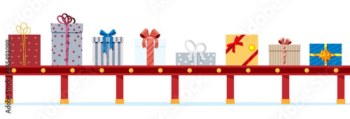 Christmas Factory Packs Gifts Boxes.
