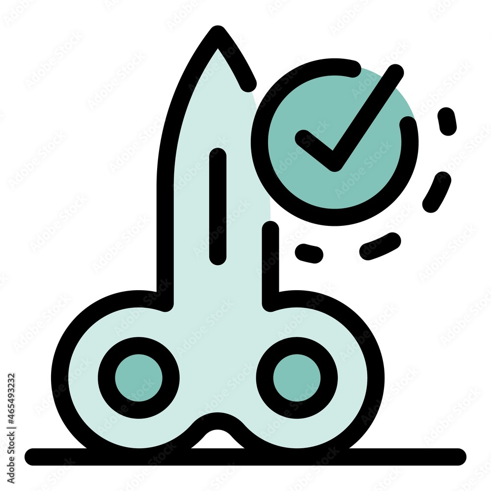 Nails scissors icon. Outline nails scissors vector icon color flat isolated Nails scissors icon. Outline nails scissors vector icon color flat isolated
