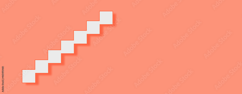 Target path stairs Concept on red background. Horizontal web banner with copy space, template. Target path stairs Concept on red background. Horizontal web banner with copy space, template.