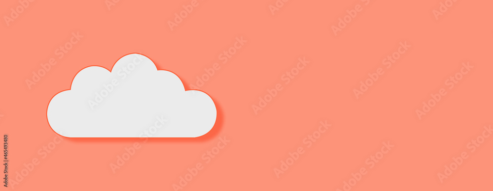 Cloud Concept on red background. Horizontal web banner with copy space, template. Cloud Concept on red background. Horizontal web banner with copy space, template.