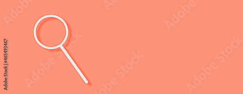 Wallpaper Mural Magnifying glass Concept on red background. Horizontal web banner with copy space, template. Torontodigital.ca