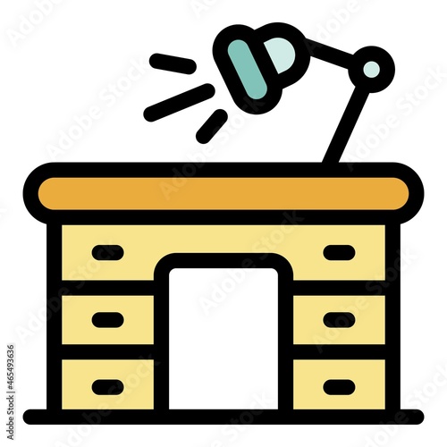 Manicurist table icon. Outline manicurist table vector icon color flat isolated