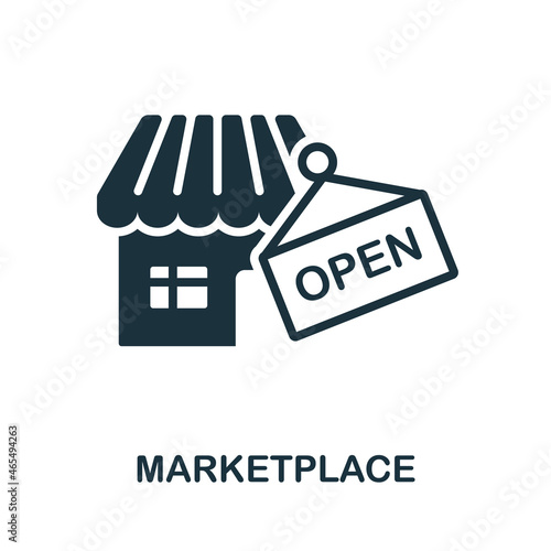 Marketplace icon. Monochrome sign from market economy collection. Creative Marketplace icon illustration for web design, infographics and more