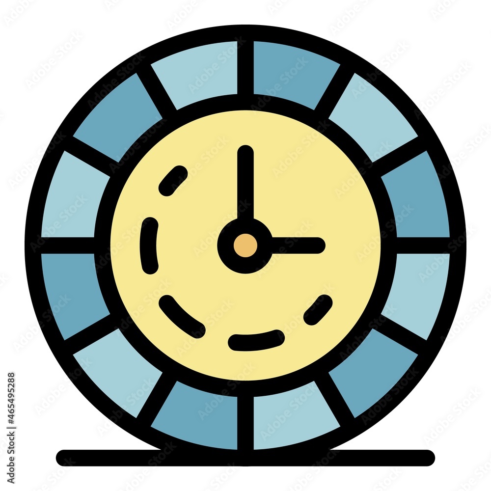 Stylist clock icon. Outline stylist clock vector icon color flat isolated Stylist clock icon. Outline stylist clock vector icon color flat isolated