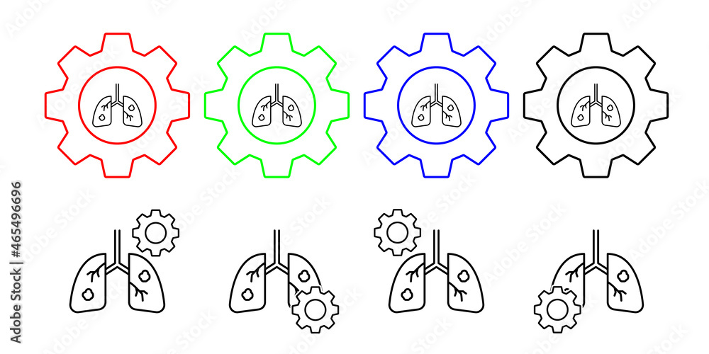 Air pollution, cancer vector icon in gear set illustration for ui and ux, website or mobile application Air pollution, cancer vector icon in gear set illustration for ui and ux, website or mobile application