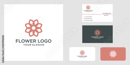 Minimalist elegant flower rose logo design for beauty cosmetics yoga and spa