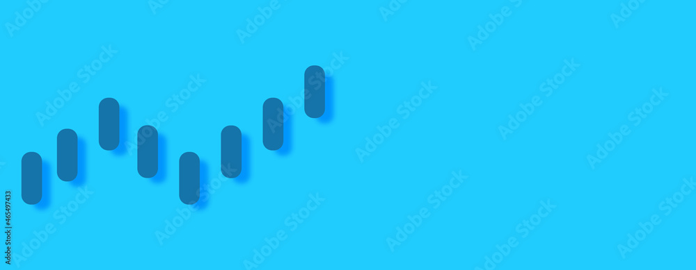 Stats Graph Concept on blue background. Horizontal web banner with copy space, template. Stats Graph Concept on blue background. Horizontal web banner with copy space, template.