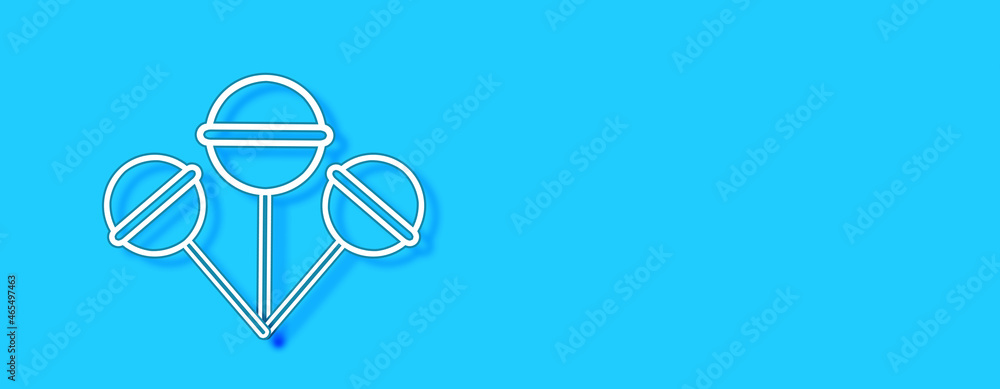 Lollypops Concept on blue background. Horizontal web banner with copy space, template. Lollypops Concept on blue background. Horizontal web banner with copy space, template.
