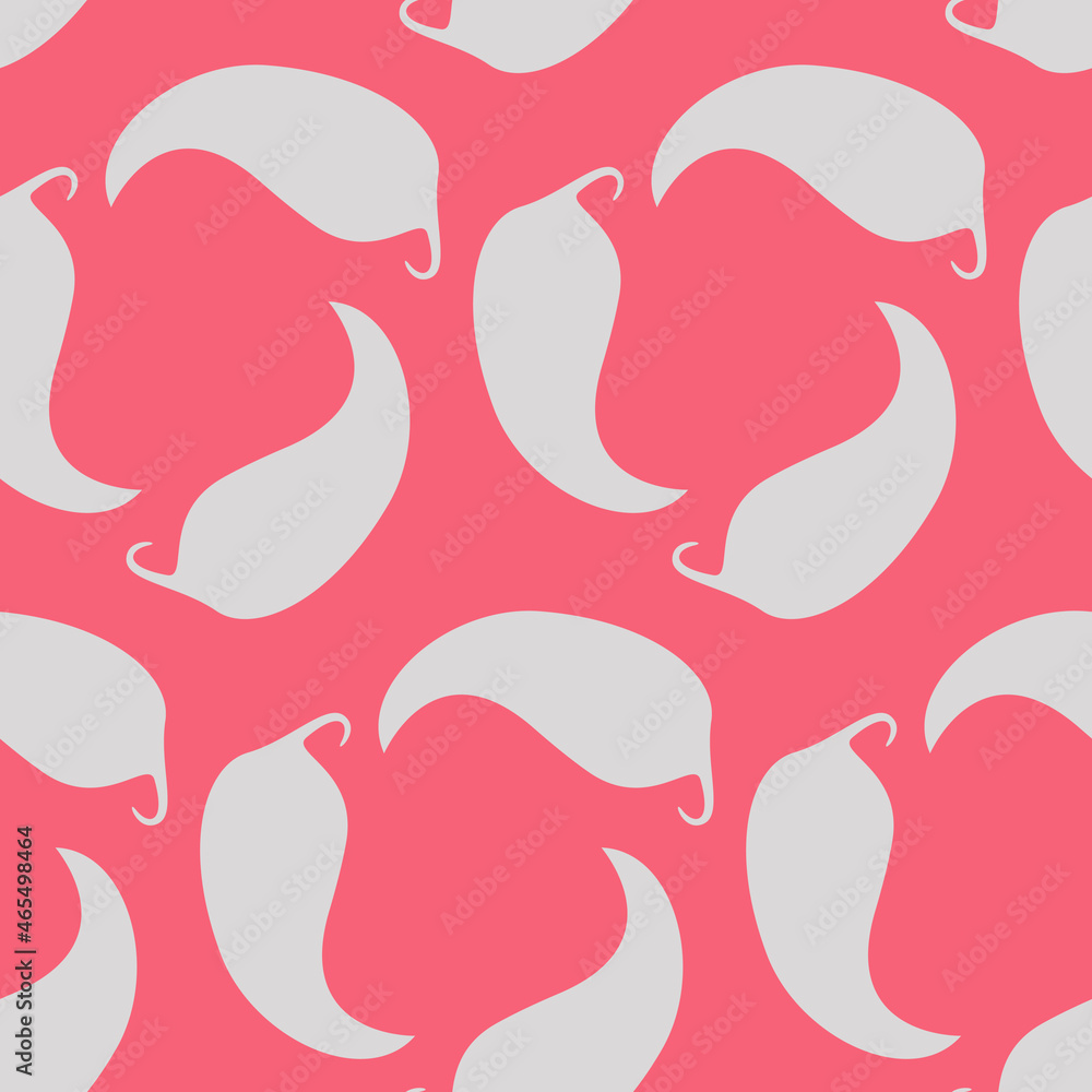 Seamless pattern, silhouette of chili pepper on a pink background, vector illustration