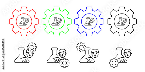 Chemical allergy vector icon in gear set illustration for ui and ux, website or mobile application