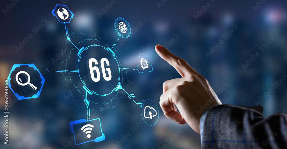 Internet, business, Technology and network concept. The concept of 6G network, high-speed mobile Internet, new generation networks. Virtual button. Internet, business, Technology and network concept. The concept of 6G network, high-speed mobile Internet, new generation networks. Virtual button.