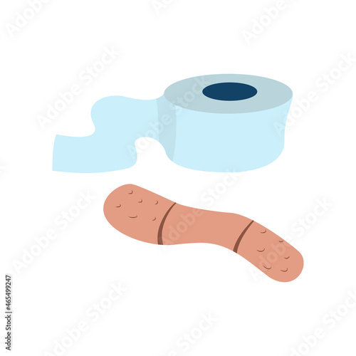 Surgical Bandage and bandage for woundflat illustration design vector