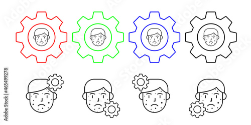 Rash, reaction, allergic skin vector icon in gear set illustration for ui and ux, website or mobile application