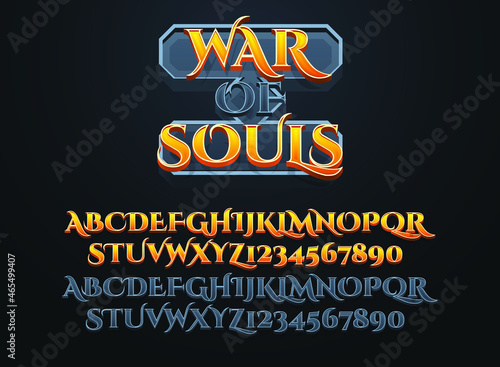 war of souls with stone frame editable text effect for rpg medieval game logo title