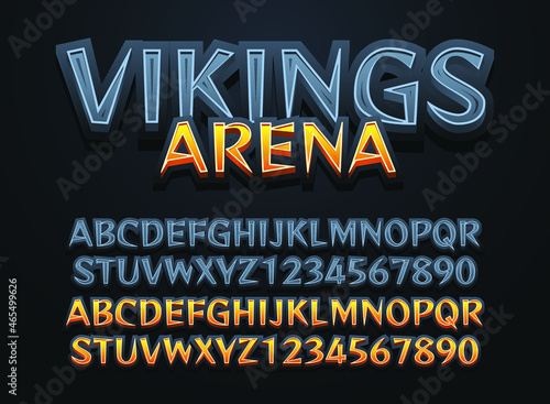  stone viking arena editable text effect perfect for rpg medieval game logo title