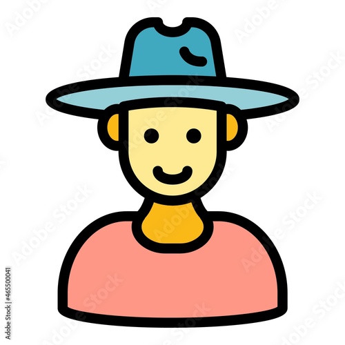 Farm producer icon. Outline farm producer vector icon color flat isolated
