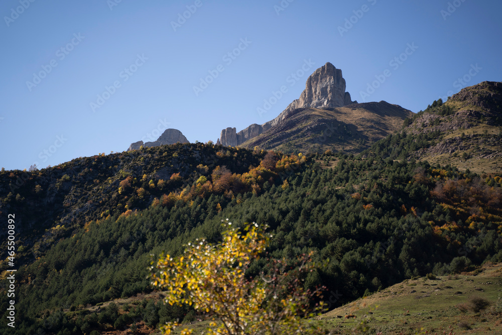 mountain landscape in autumn in the pyrenees