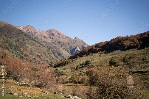 mountain landscape in autumn in the pyrenees