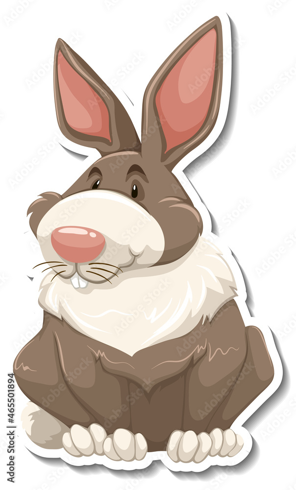 Obraz premium Rabbit cartoon character on white background