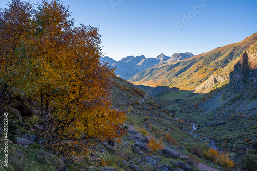 mountain landscape in the pyrenees in autumn