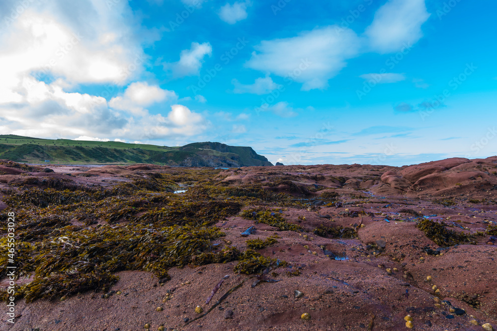 Obraz premium Fraserburgh, Scotland, UK, Beach Area. The Broch or Faithlie is a town in Aberdeenshire, Scotland 
