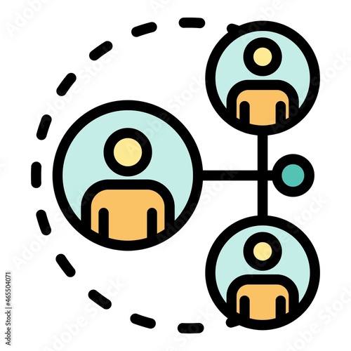Agency scheme icon. Outline agency scheme vector icon color flat isolated