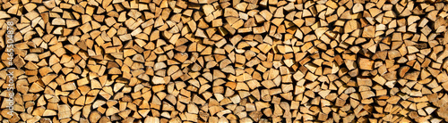 Valokuva Panoramic view of a stack of firewood