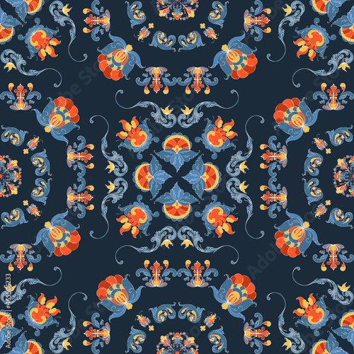 Rosemaling vector pattern 68