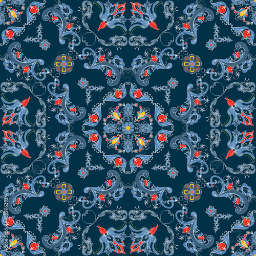Rosemaling vector pattern 72