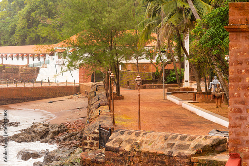 Fototapeta Naklejka Na Ścianę i Meble -  View of the landscape in Goa having a view of a Portuguese era fort and jail