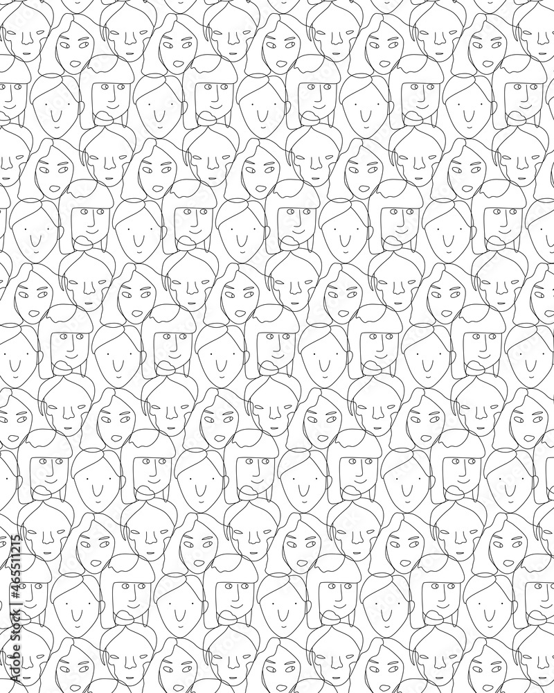 minimalistic modern pattern with faces minimalistic modern pattern with faces