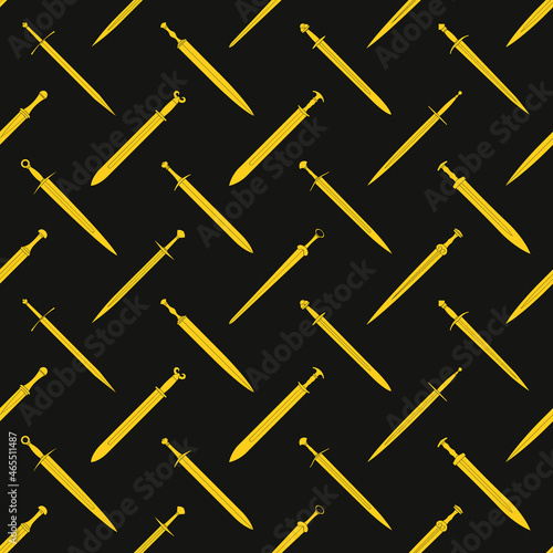 Seamless pattern with ancient swords for your project