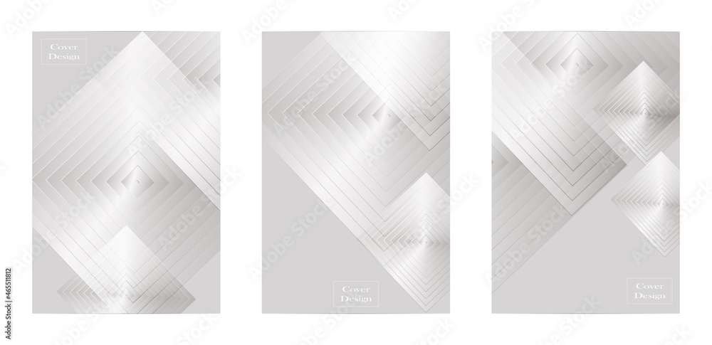 Fototapeta premium Set of silver cover background