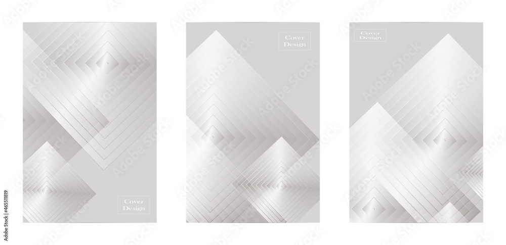 Fototapeta premium Set of silver cover background