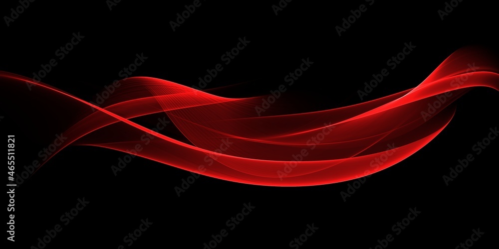 Abstract red wave curve smooth on black design modern luxury technology ...