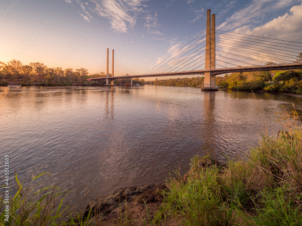 Beautiful Riverside Afternoon with Bridge Beautiful Riverside Afternoon with Bridge